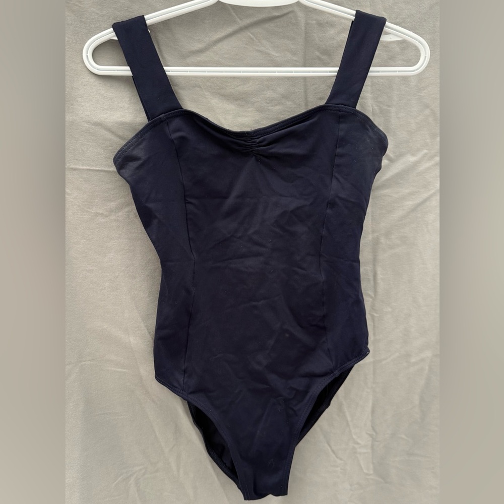 Mondor Women’s Navy Blue Wide Strap Dance Leotard